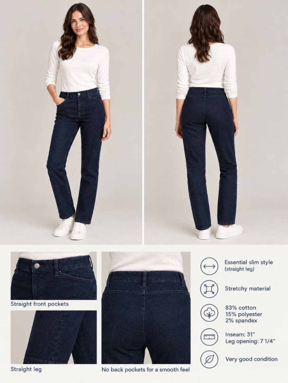 Northern Reflections Dark Blue Jeans – Size 6 x 31